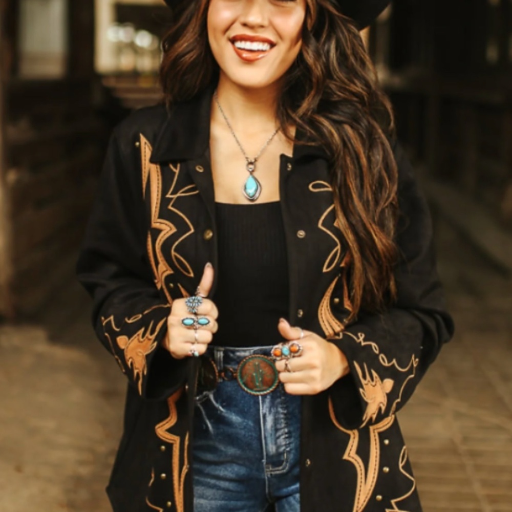 Suede Bootstitch Shirt Jacket